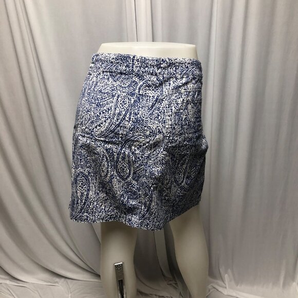 Baccini Skirt Womens Size 14 Blue White Paisley Pockets Mini Boho Y2K Travel - Picture 4 of 6